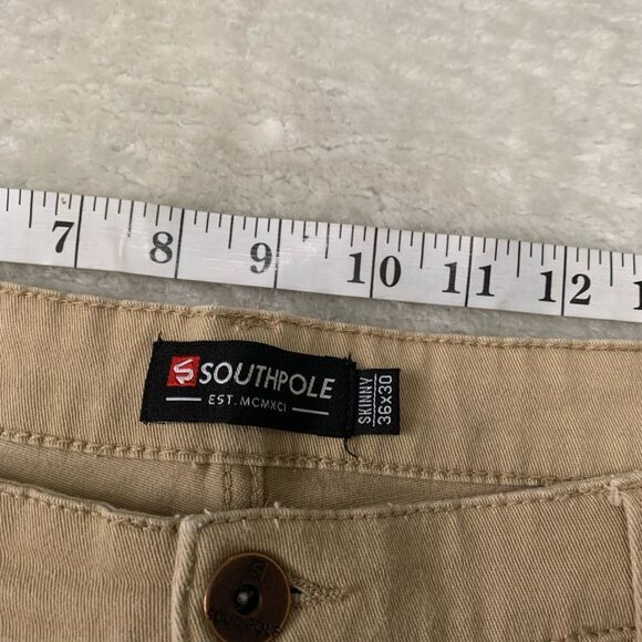 Southpole Mens Skinny Khaki Jeans Size‎ 36x30 Pants Stretch - Picture 4 of 7